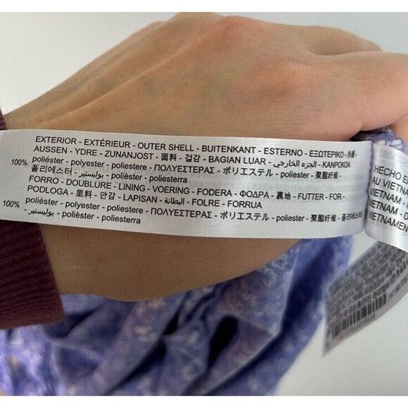 Zara Purple Floral Flutter Sleeve Mini Dress Satin Size Medium Women’s - Picture 9 of 9